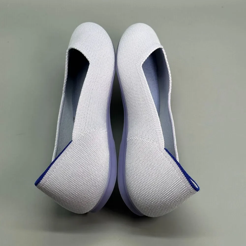 Rothy's The Flat Women's 9.5 Blue Purple Pale Slip Round Toe Comfort Ballet Shoe